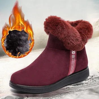Cald Iarna Pluș Cald Platforma Cizme de Moda pentru Femei Non-alunecare de Zăpadă Boot Plat Confortabil de Mers pe jos Casual Pantofi Marimea 43 Femei Pantofi
