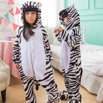 Caldă Copii Pijamale Animale Onsies Flanel Pijamale pentru Copii Zebra pijamale Pentru Fete Baieti cămașă de noapte Cosplay
