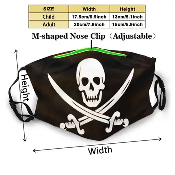 Calico Jack 2 Imprimare De Moda Reutilizabile Amuzant Pm2.5 Filtru De Gura Masca De Fata Calico Jack Steag Pirat Pirat Cu Steag Crucea