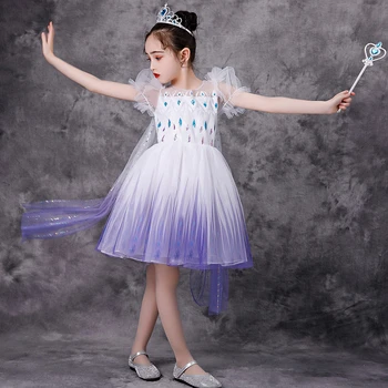 Calitate de Top Fete Elsa Rochie cu Fairy Tail Anna Elza Dress Up Halloween Costum Printesa Toamna Copilul Albastru Rochie Tutu