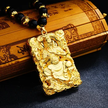 Calitate de Top negru natural stone + 24K Aur margele Lanț cu Buddha dragon Pandantiv Coliere Pentru Bărbați Lungi de lux/Cravată Bijuterii