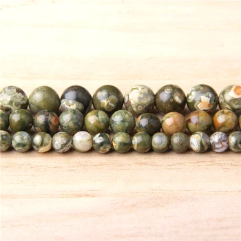 Calitate Natural verde vechi kambaba jaspers bijuterie de piatra margele rotunde libere 6mm 8mm verde de luare de bijuterii distanțier piatra margele en-gros