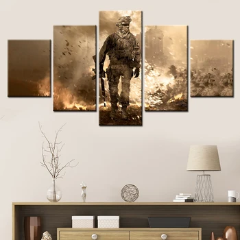 Call of Duty Poster Modern Warfare Soldat Armă Jocuri Video, Arta de Perete, Panza Pictura, Postere si Printuri Pentru Camera de zi Acasă D