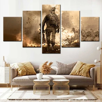 Call of Duty Poster Modern Warfare Soldat Armă Jocuri Video, Arta de Perete, Panza Pictura, Postere si Printuri Pentru Camera de zi Acasă D