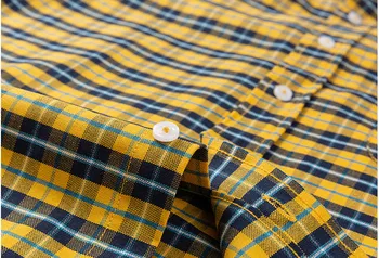 Camasa carouri din Bumbac Oxford Casual Camasa cu Maneca Lunga Barbati Haine de Moda Tendințele Buton Jos Tricouri pentru Bărbați Haine coreene