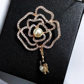 Camellia Brand de Lux bijuterii stil flori Ace de Rever Nr. 5 perle, Brose Brosa floare Broșă de Bijuterii pentru Femei