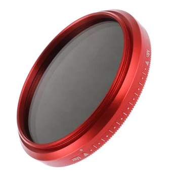 Camera de Sticlă Subțire ND2-400 de Densitate Neutră Fader Variabilă Filtru ND de Filtrare Obiectiv 49mm Roșu