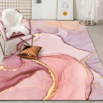 Camera de zi Covoare Aur Roz de Ulei Pictura Abstractă Covor Camera Fetelor Romantic Violet 3D Covoare Dormitor Lângă covor Covor Hol Mat