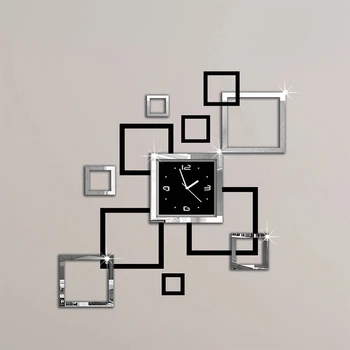 Camera de zi Nou Ceas de Perete 3D Diy Ceasuri Decor Acasă Ceas de Perete Ceas cu Cuarț de Acril Oglindă Autocolante