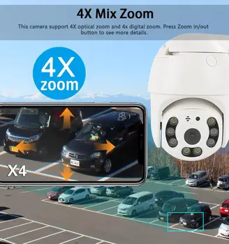 Camera IP 1080P Wireless PTZ Impermeabil AI Omului de Detectare 4X Zoom Digital Speed Dome de Securitate WiFi Camera CCTV Audio