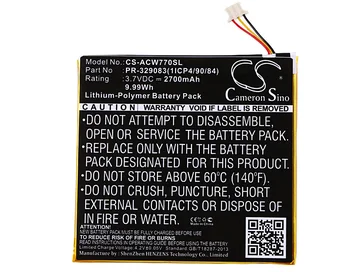 Cameron Sino 2700mAh Baterie KT.0010H.003, PR-329083, PR-329083(1ICP4/90/84) pentru Acer Iconia One 7 B1-770