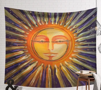 CAMMITEVER Sun Moon Mandala Tapiserie de pe Perete Tapiserii Boho Cuvertură Yoga Mat Pătură