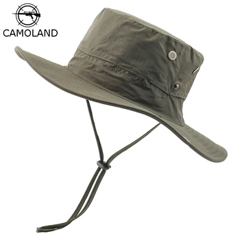 CAMOLAND Impermeabil Boonie Hat Pentru Barbati in aer liber la Pescuit Pălării cu Borul Larg Protecție UV Plaja Capace Femei Respirabil Soare Pălărie Găleată