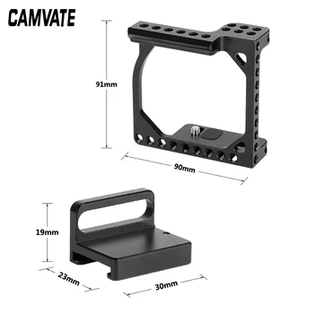 CAMVATE Foto DSLR Cage Detasabil Cu Pantofi Adaptor de Montare& NATO Feroviar Pentru Sony A6000/A6300/A6400/A6500/A6600 & Canon EOS M/ M10