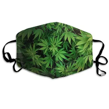 Canabis Frunză Verde Iarbă Marijuana Cald de Protecție Pânză Mască Anti-Praf Elastic Reglabil Curea de Gura, Masca pentru Fete Baieti Adult