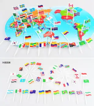 Candice guo lemn jucărie de plastic pavilion harta lumii cunoștințele de steaguri Țară global copil meci joc cadou de crăciun cadou de ziua 1set