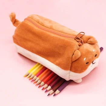 Candice guo super drăguț de pluș jucărie minunat grăsime Shiba cățeluș câine creion moale sac sac de depozitare caz creion ziua de Crăciun cadou 1 buc