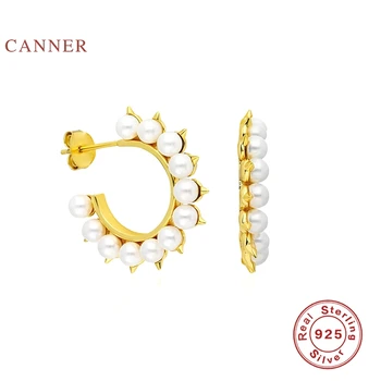 CANNER Real Argint 925 Cercei Pentru Femei Little Star Ciucure de Epocă Cercei cu Perle Cercuri Zircon Bijuterii Pendientes