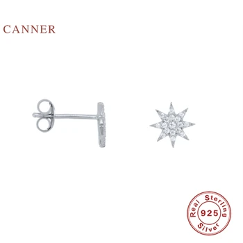 CANNER Soare Cercei Pentru Femeile Reale Argint 925 Piercing-ul Stud Cercei Zircon Diamant coreeană Bijuterii de Aur Pendientes