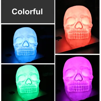 Cap de craniu Partid Cadou LED Mangaie Copiii Acasă Lumina de Noapte Atmosferă plină de culoare USB de Încărcare de la Distanță de Control Decor de Halloween