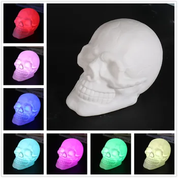 Cap de craniu Partid Cadou LED Mangaie Copiii Acasă Lumina de Noapte Atmosferă plină de culoare USB de Încărcare de la Distanță de Control Decor de Halloween