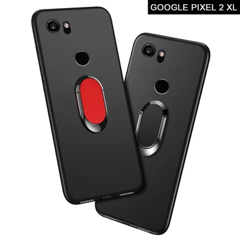 Capac pentru Google Pixel 2 XL 2XL Caz de lux 6.0 inch, Negru Moale, plastic, Metal Deget Inelul Coque pentru Google Pixel 2 XL Caz de Telefon