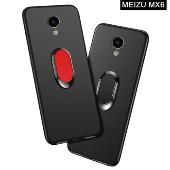 Capac pentru Meizu MX6 5.5 inch Caz Moale de lux Silicon Negru Magnetic Suport Auto Inel de Telefon Capa pentru Meizu MX6 Cazuri de Telefon