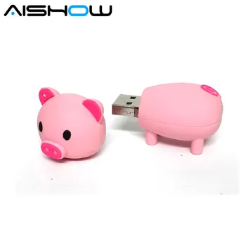 Capacitatea Reală de U Disc 64G 16G 32G 8GB 4G Pen Drive Minnie Roz de Porc Drăguț Model de Drive-uri Flash Usb Memory Stick PenDrive