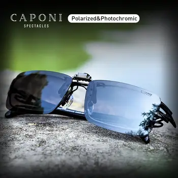 CAPONI ochelari de Soare Clip Bărbați Fotocromatică Polarizate Vintage de Zi Și de Noapte Ochelari Clip UV400 Proteja de Conducere Ochelari de BS1101
