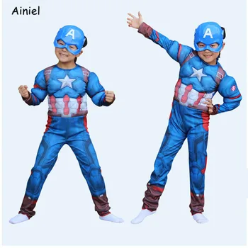 Captain America Musculare Costum de super-Erou Captain America cosplay shield Mască de Halloween Costume pentru femei Barbati Copii Rochie Fancy
