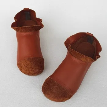 Careaymade-Toamna din piele hand-made retro femei cizme glezna,art plat confortabil fund moale piele de vacă original single pantofi