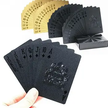 Carti De Joc Impermeabil De Aur Poker Colectia Black Diamond Cărți De Poker Fierbinte Cadou Partid Standard Set De Carti De Joc