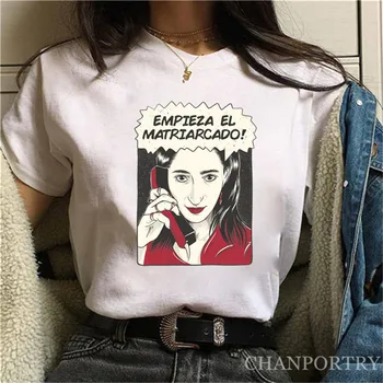 Casa de Hârtie Tricou Banii Jaf Femei La Casa De Papel Tricou Amuzant Top Tee Moda Haine Noi T-shirt Tee de Vara pentru Femeie