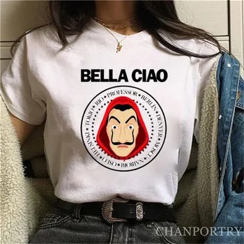 Casa de Hârtie Tricou Banii Jaf Femei La Casa De Papel Tricou Amuzant Top Tee Moda Haine Noi T-shirt Tee de Vara pentru Femeie