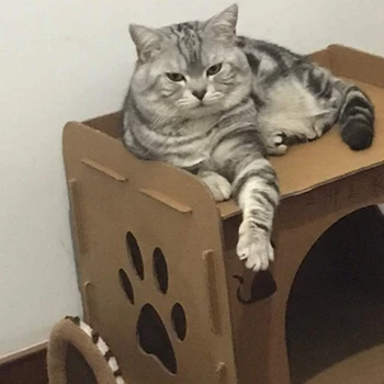 Casa De Pisică Pisoi Casa În Formă De Cuib De Carton Ondulat Pat Pisica Delicată