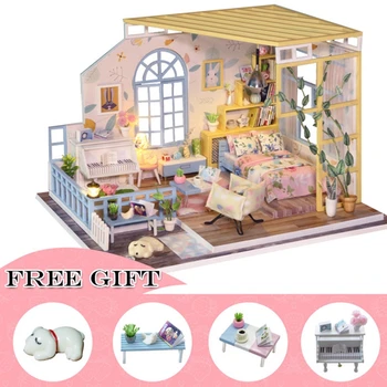 Casa Mobilier Casa Papusa in Miniatura Păpuși DIY Casa in Miniatura Camera Caseta de Teatru pentru Copii la Casa de Păpuși S02A