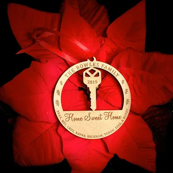 Casa noua Ornament, Personalizate de Craciun Prima Casa Ornament, Cheie Cadou de nunta Pentru Cuplu, Casa Noua, Suvenir, Decor de Crăciun