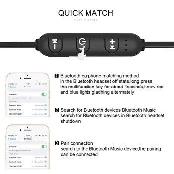 Cască Bluetooth setul cu Cască, Magnetic Wireless de Susținere pentru Căști, Căști Stereo, Muzica Metal cu Cască Cu Microfon Pentru Toate Telefoanele
