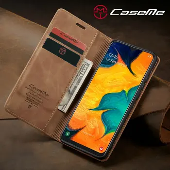CaseMe Magnetic Flip Case Pentru Samsung Galaxy A40-O 40 De Caz Acoperire Portofel Din Piele Titularul Cardului De Bibliotecă Retro De Înaltă Calitate Shell