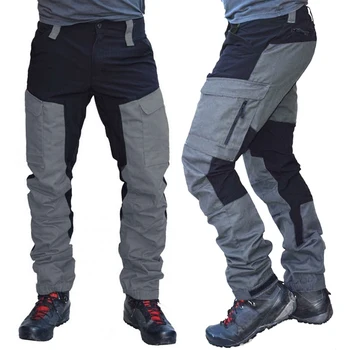 Casual Barbati Bloc de Culoare de Moda Multi Buzunare Sport Lungi Pantaloni Cargo Pantaloni pentru Barbati