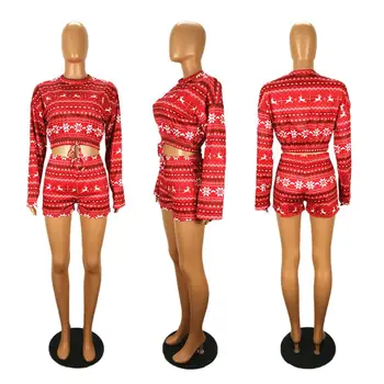 Casual Femei 2 Piese De Crăciun Crop Top + Fusta Mini Rochie Sport Set Pentru Femei Haine De Iarnă Pentru Femei Costum