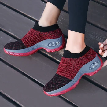 Casual Femei Adidași Pernă de Aer Rularea Pantofi de Jogging, Tenis Confortabil în aer liber Respirabil Alunecare pe Formatori Sport