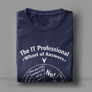 Casual IT Profesionale Roata De Răspunsuri T-Shirt pentru Barbati din Bumbac Tricouri Programator Software-ul de Programare Inginer Teuri Topuri