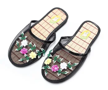 Casă De Vară Pentru Femei Papuci Sandale Cu Paiete, Flori Flip Flop Ochiurilor De Plasă Respirabil Interior Papuci De Casa Pantofi De Moda Tobogane De Încălțăminte