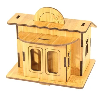 Casă mică 3D DIY Modul de Jucării Casa Romantic Casa de Puzzle-uri din Lemn de Educație Jucărie Modelul de Construcție din Lemn 3D Puzzle Pentru Copii Și Adulți