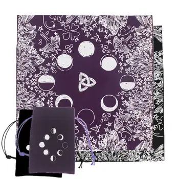 Catifea de Tarot față de Masă cu Sac de Vrăjitoare Divinație Fazele Lunii Iubitor de Molie Luna Altar Pânză Tabla de Joc Carte de Pad