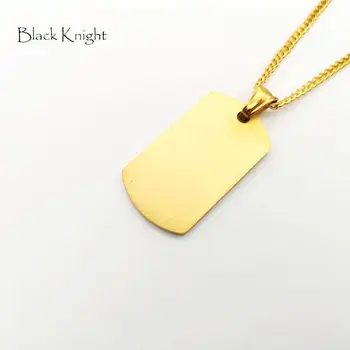 Cavalerul negru Aur din oțel inoxidabil de culoare biblia cruce dog tag pandantiv colier mini tag farmec Creștin neckklace BLKN0645