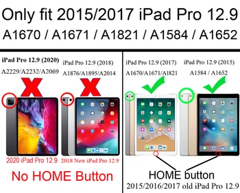 Caz de protecție pentru iPad Pro 12.9 A1584 A1652 capac greu 2017 iPadPro 12.9 A1670 A1671 A1821 suport stativ