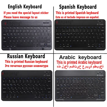 Caz de tastatură pentru Samsung Galaxy Tab A7 10.4 2020 SM-T500 SM-T505 Acoperi rusă, spaniolă, arabă, ebraică, portugheză, coreeană Tastatura
