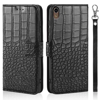 Caz de telefon pentru Sony Xperia Z2 D6503 D6502 L50W Caz Portofel Textura de Crocodil Piele de Design de Carte de Telefon